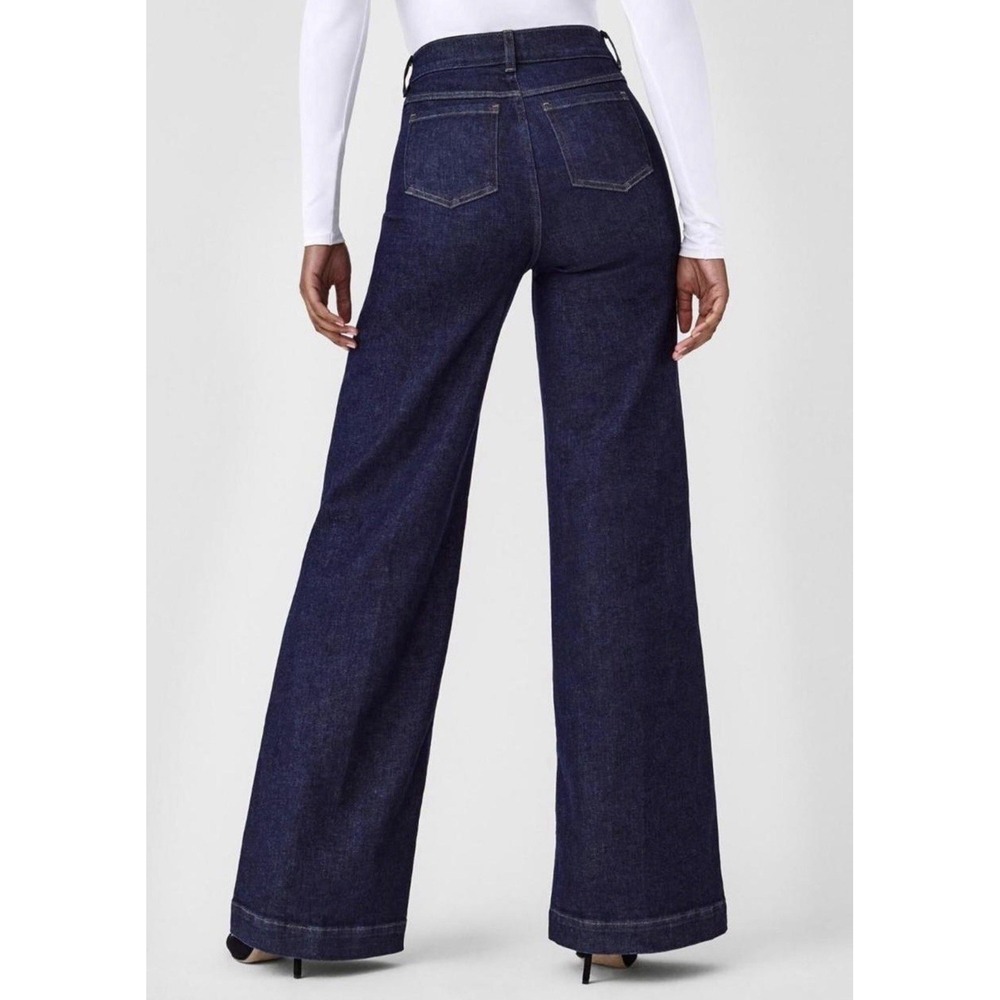 NWT Spanx EveryWear Flare Jeans Women's Size XL Raw Indigo Pull On Boho 21266Q - Picture 2 of 16